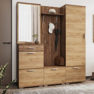 Тумба + вішак Віва Дуб крафт табако/Дуб крафт золотий