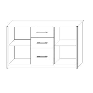 Комод 2Д/3Ш 1360 Скарлет