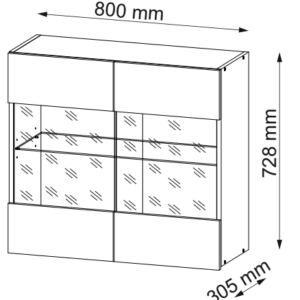 80ВВ Кухня Софт Білий/дуб вотан