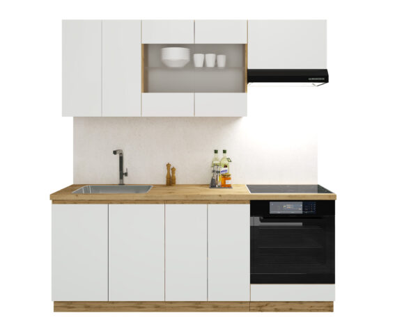 Готова модульна кухня Софт Білий/ Дуб вотан 200 см.