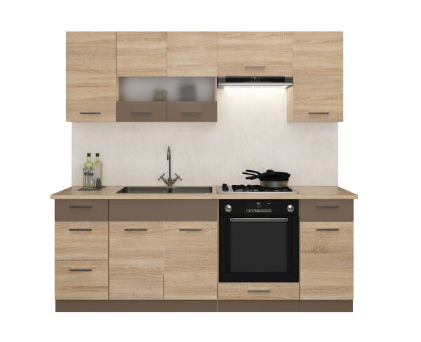 Готова модульна кухня Аліна дуб сонома/латте 220 см.