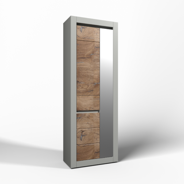 Шафа 2Д Катанія шиншила сіра/дуб флагшток