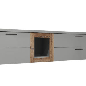 Тумба ТВ 1Д2Ш Модена шиншила сіра/дуб флагшток