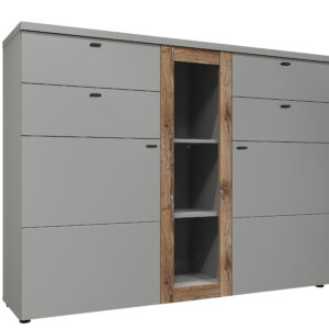 Комод 2Д4Ш Модена шиншила сіра/дуб флагшток