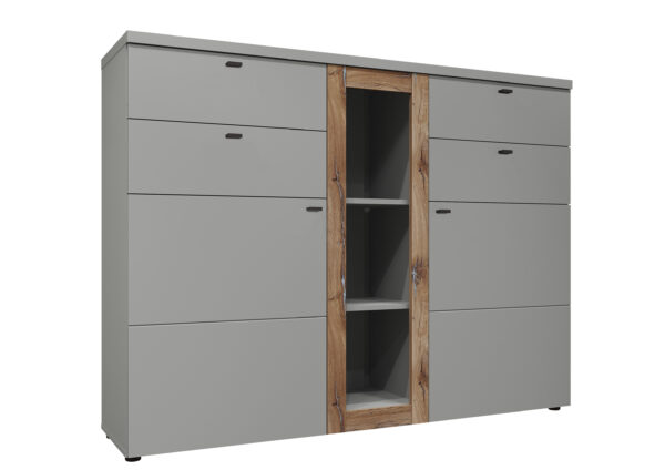 Комод 2Д4Ш Модена шиншила сіра/дуб флагшток