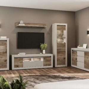 Полиця 1400 Катанія дуб флагшток/шиншила сіра