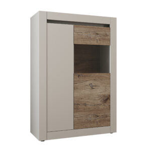 Пенал 2Д низький Катанія дуб флагшток/шиншила сіра