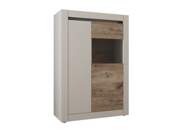 Пенал 2Д низький Катанія дуб флагшток/шиншила сіра