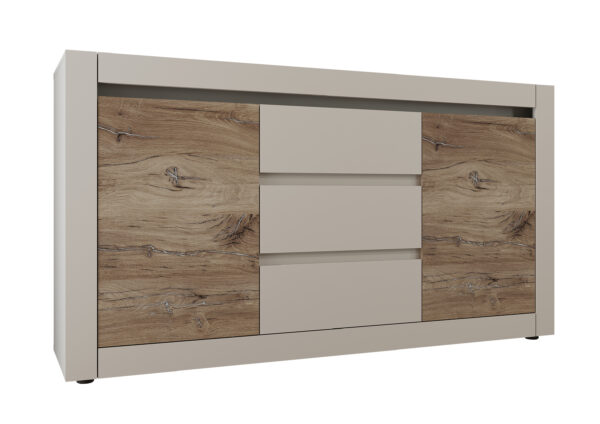 Комод 2Д3Ш Катанія дуб флагшток/шиншила сіра
