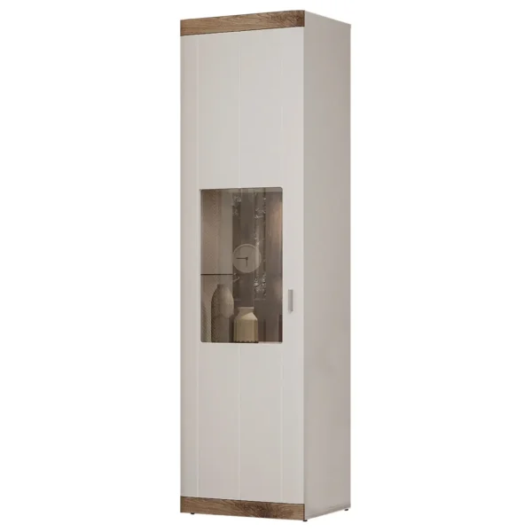 Пенал високий 1Д Санторіні білий/дуб вікінг