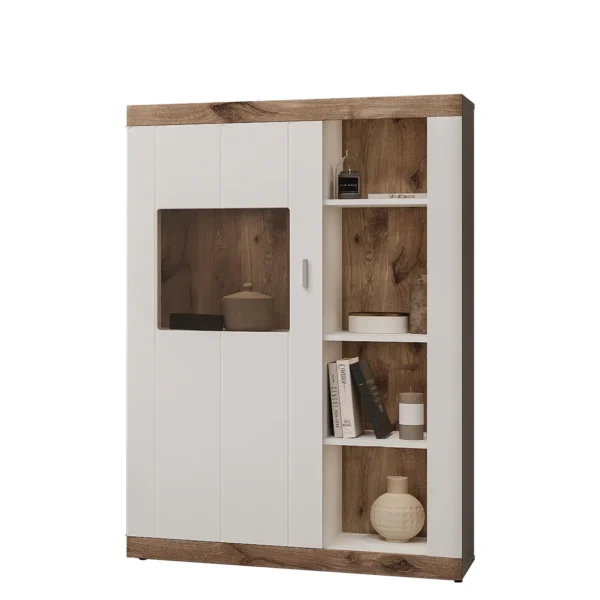 Пенал низький 1Д Санторіні білий/дуб вікінг