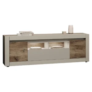 Тумба ТВ 2Д1Ш Катанія дуб флагшток/шиншила сіра