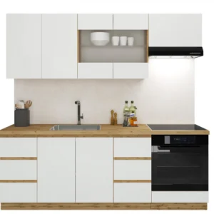 Готова модульна кухня Софт Білий/ Дуб вотан 220 см.
