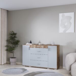 Комод 1500 Марк Шиншила сіра/дуб флагшток